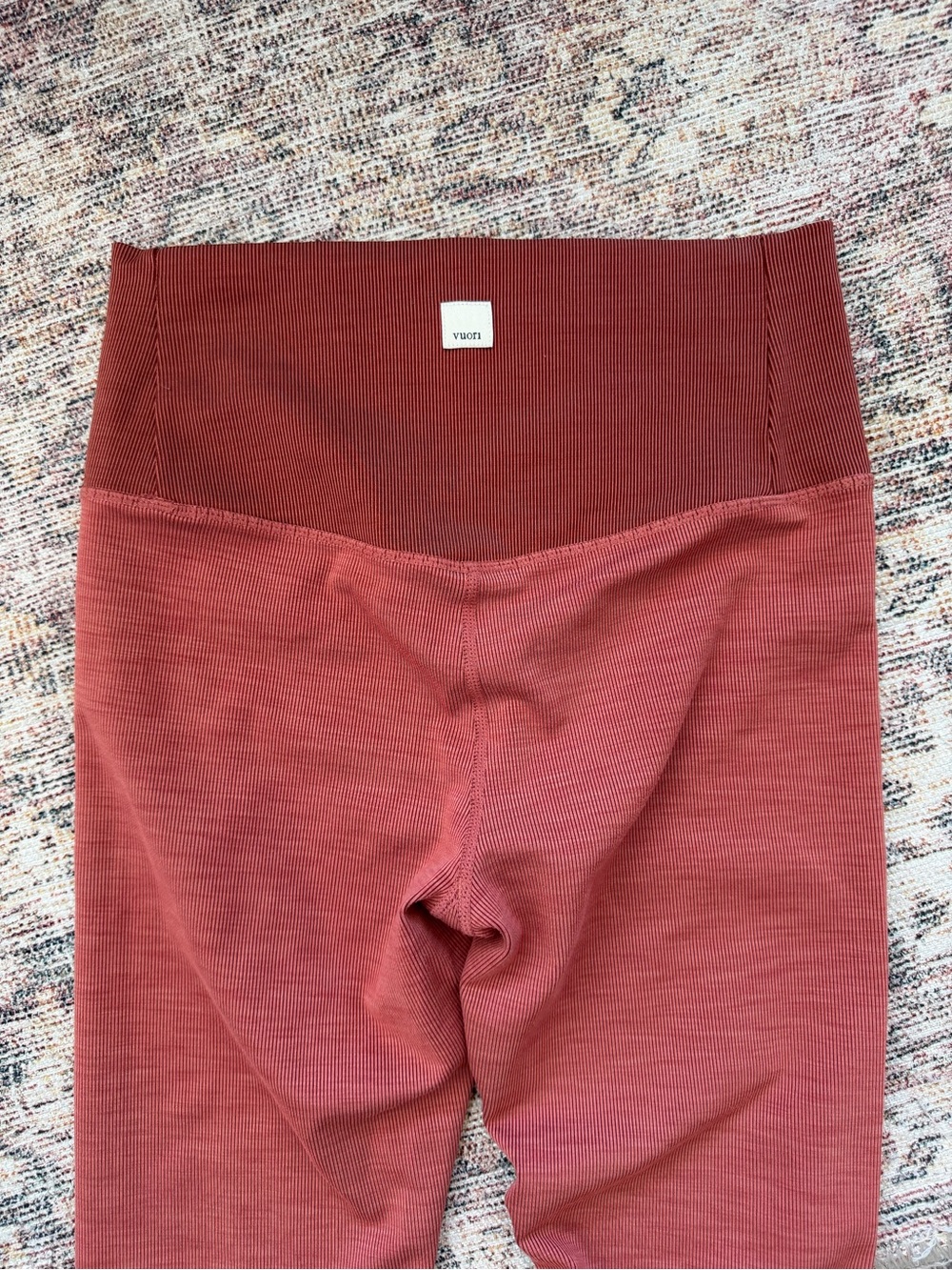 Vuori Rib Studio Legging Terracotta Ribbed High Rise Small - Picture 3 of 5